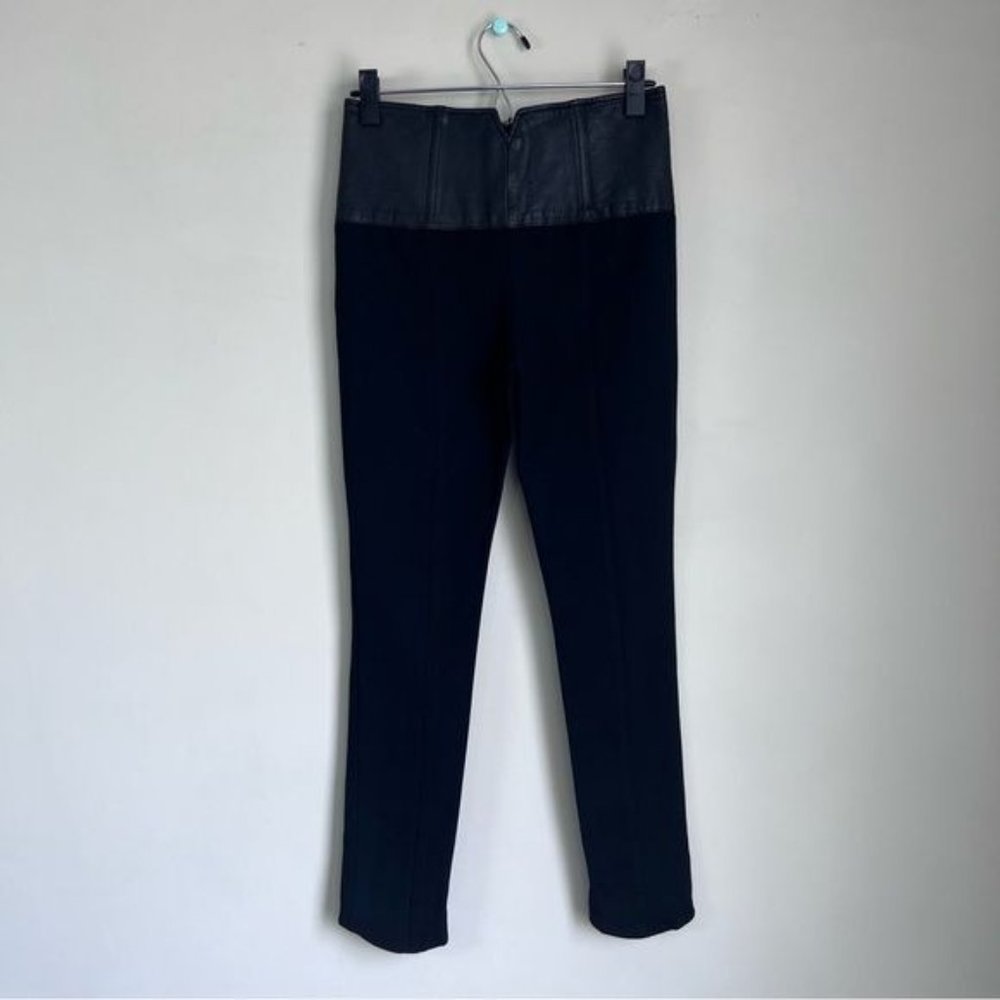 Haute Hippie Black Slim Leather-Panel Skinny corset Pants size small - Picture 3 of 10